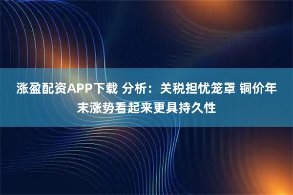 涨盈配资APP下载 分析：关税担忧笼罩 铜价年末涨势看起来更具持久性